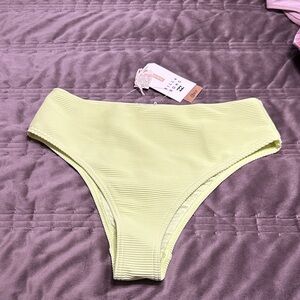 Billabong Light Yellow Ribbed Bikini Bottom